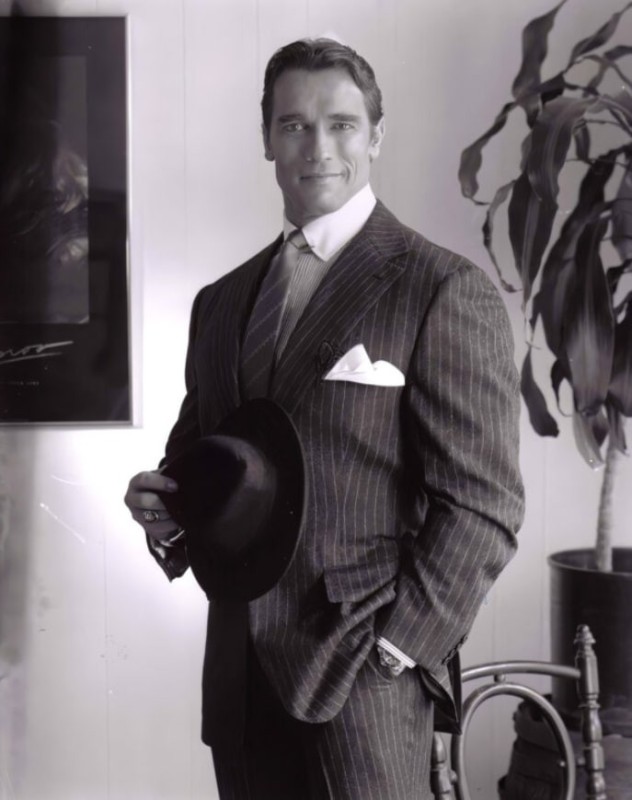 Create meme: Arnold Schwarzenegger , Arnold Schwarzenegger in a suit in his youth, the young Schwarzenegger