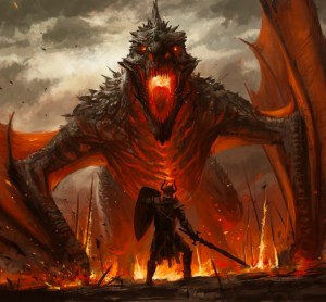 Создать мем: ланселот рыцарь против дракона, вселенная warcraft, дракон огонь