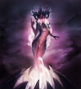 Create meme: Slaanesh the goddess of chaos, Warhammer 40000 God Slaanesh, art Slaanesh