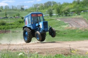 Create meme: racing on tractors, agricultural, tractor