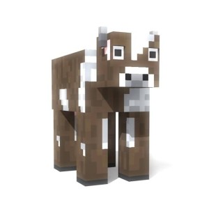 Create meme: a cow in minecraft