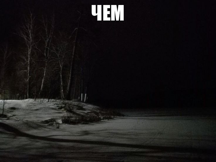 Create meme: scary winter forest, darkness, night road