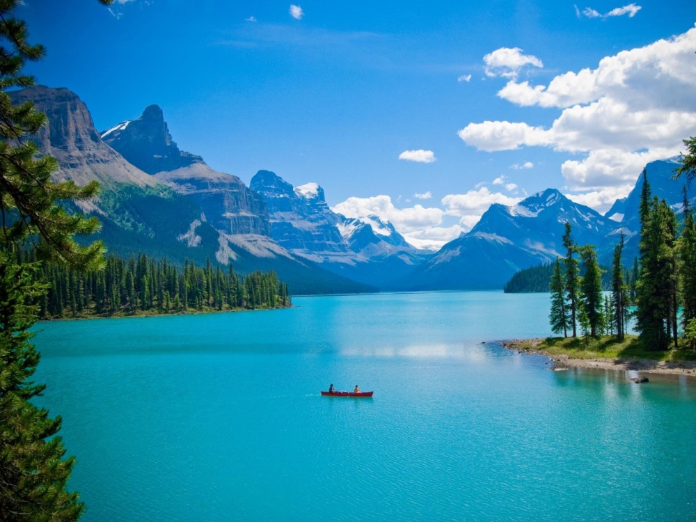 Create meme: Malain Lake in Jasper National Park, Alberta, Canada, malain lake, Malain Lake, Jasper National Park, Canada