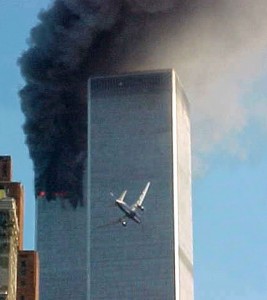 Создать мем: теракт 9.11 нью-йорк 2001, самолёт врезался в башни близнецы, 11 сентября 2001 года