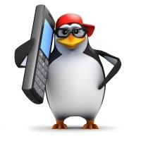 Create meme: the penguin is calling, the average penguin, meme penguin phone