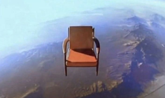 Create meme: space chair, flying chair, The chair is flying