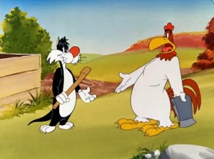 Создать мем: le coq, sylvester, looney tunes