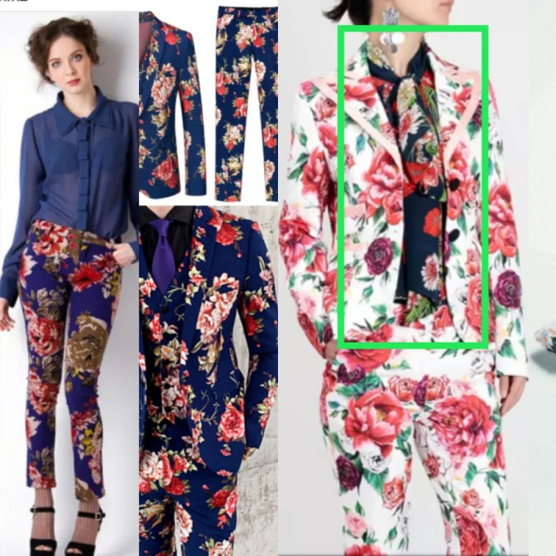 Create meme: a suit with a print, women's pantsuit with print, fashion 