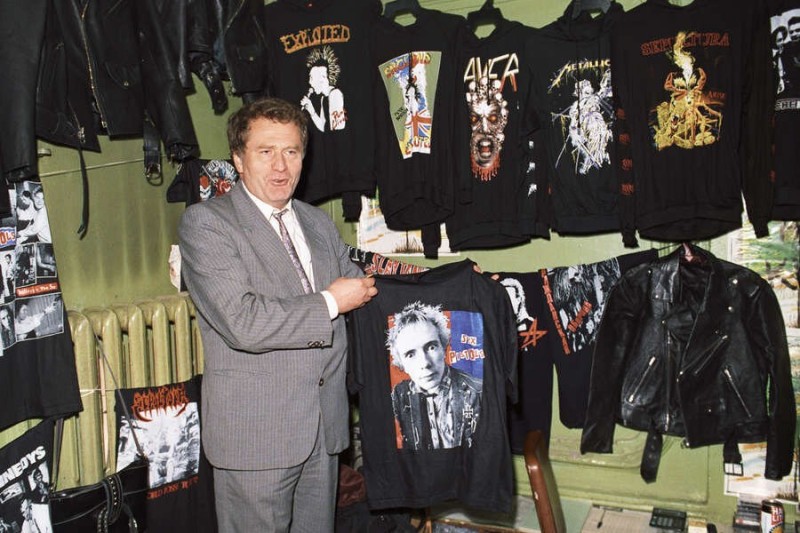 Create meme: Zhirinovsky 1990, Vladimir Zhirinovsky 1990s, rock paraphernalia