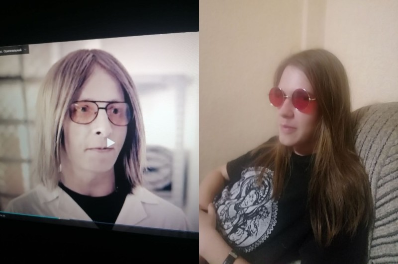 Create meme: Ivan Okhlobystin with long hair, people, okhlobystin interns with long hair