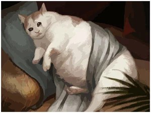 Create meme: fat cat, cat picture, The painting is a fat cat