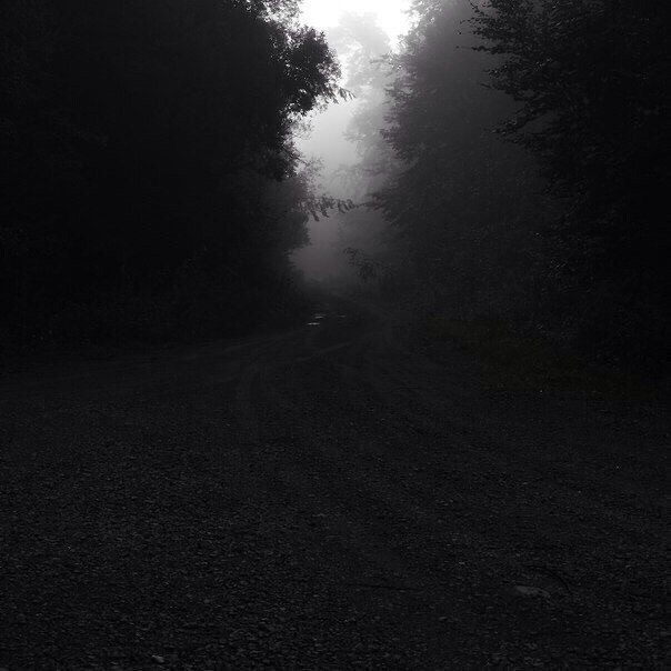 Create meme: dark road, darkness, night fog