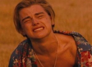 Create meme: Leonardo DiCaprio Romeo, DiCaprio Romeo's crying, DiCaprio crying