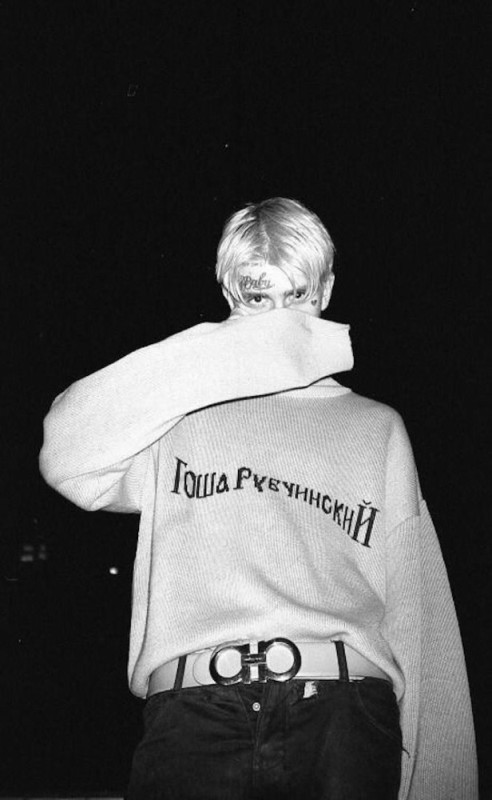 Create meme: lil peep hellboy, Lil peep, Lil Peep in a sweatshirt by Gosha Rubchinsky