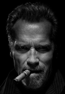Create meme: darkness, Arnold with a cigar, Arnold Schwarzenegger