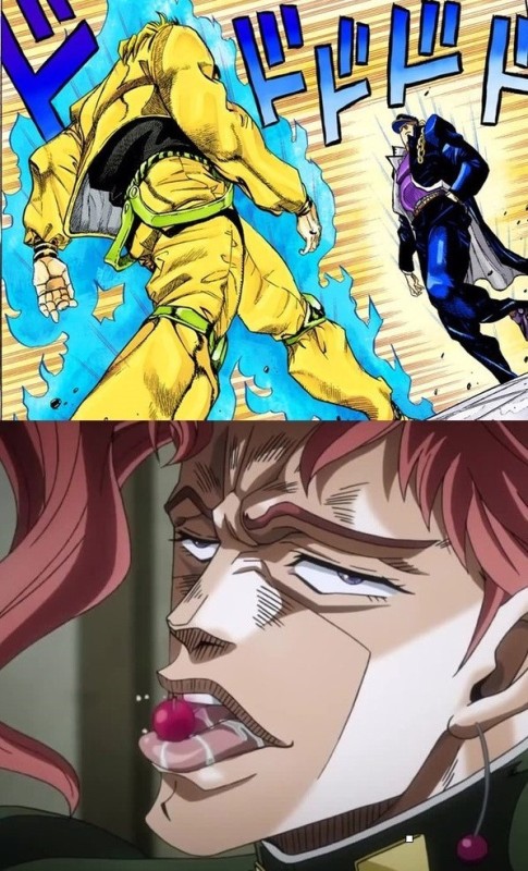 Create meme: Dio goes to Jotaro, dio against jotaro manga, Jo Jo Dio and Jotaro are coming