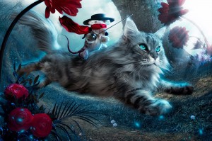 Создать мем: котs a'yn'pb, кот fantasy wallpaper, цветы кошки картинки фэнтези
