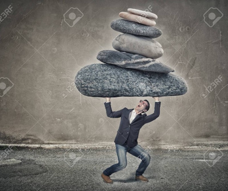 Create meme: A man holds a stone, Stone man, A man carries a stone