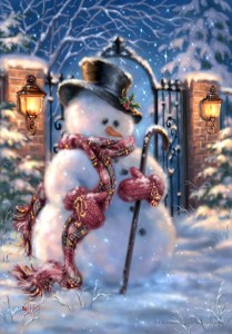Создать мем: зима открытки, снеговик картина, снеговик красивый