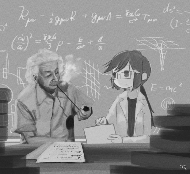 Create meme: Einstein anime, Professor , anime fan art