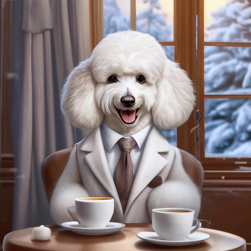 Create meme: white poodle, toy poodle , poodle dog
