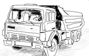 Create meme: coloring KAMAZ dump truck, KAMAZ drawing pencil, truck coloring