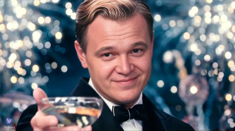 Create meme: DiCaprio with a glass of, Leonardo DiCaprio the great Gatsby, Leonardo DiCaprio with a glass of