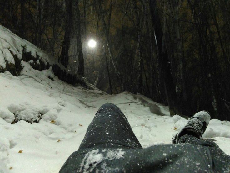 Create meme: beautiful winter, in the darkness, snow 