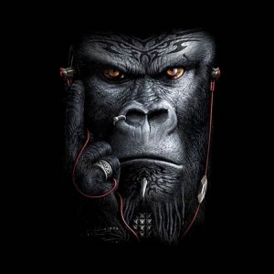 Create meme: gorilla tattoo, silverback gorilla