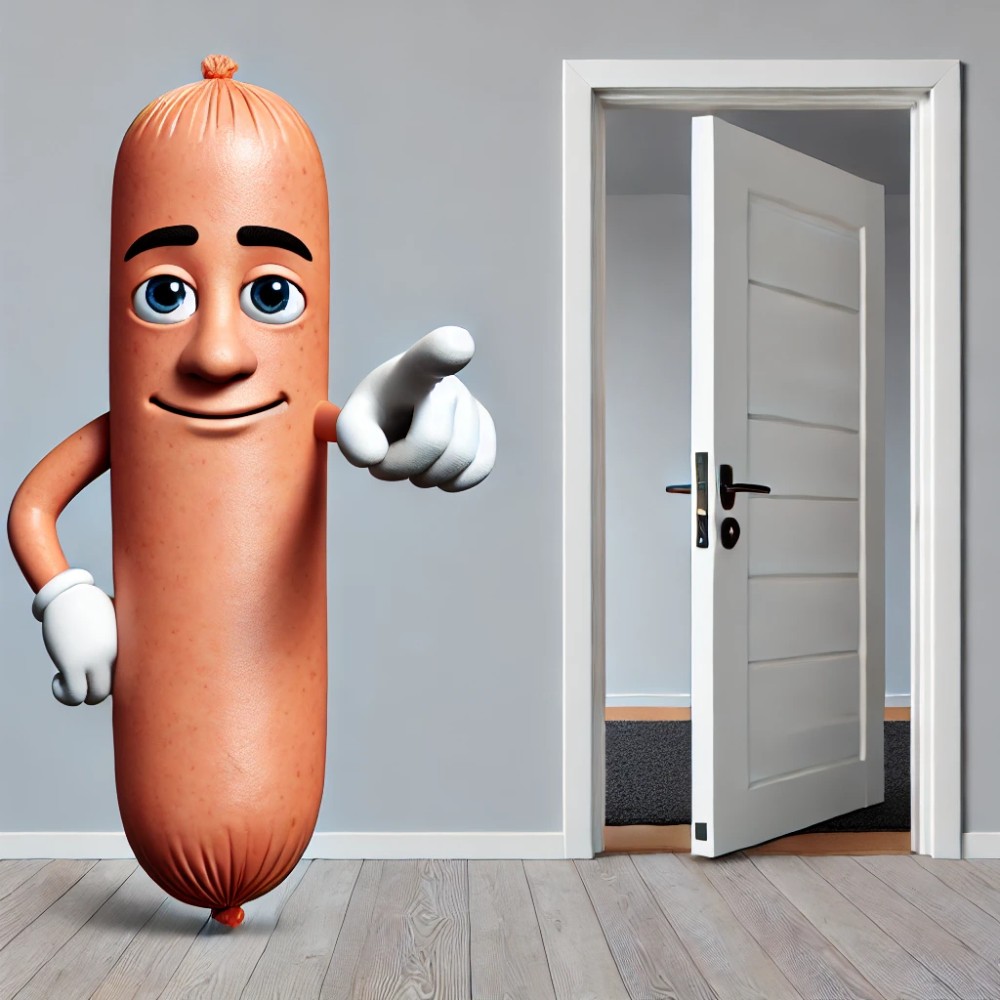 Create meme: Frank the sausage is a total bugger, sausage cartoon, full raskolbas sausage