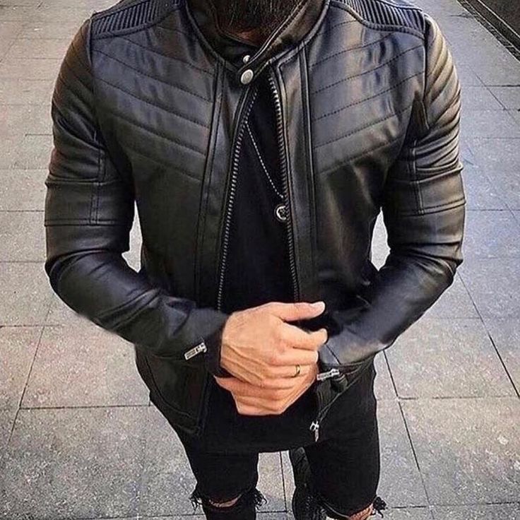 Create meme: men's leather jacket, stylish men's leather jackets, men's leather jacket total black