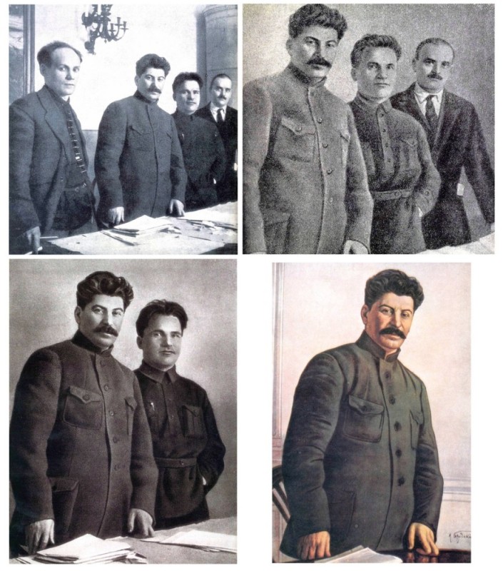 Create meme: Antipov, Stalin, Kirov, Shvernik., Stalin Joseph Vissarionovich , Stalin and Kirov