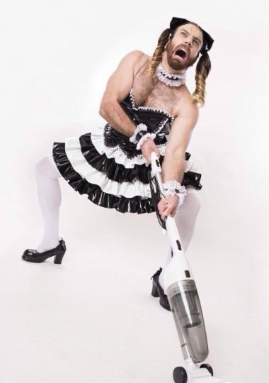 Create meme: ladybeard, men's maid costume, maid male