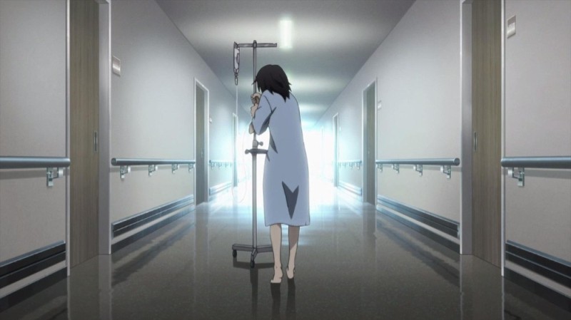 Create meme: anime corridor of a mental hospital, figure , anime corridor