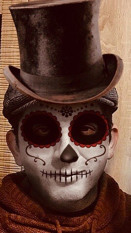 Create meme: calavera makeup for men, Halloween makeup, the image of the Saturday baron for Halloween