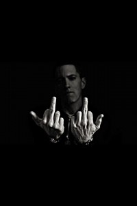 Create meme: Eminem facts, finger, eminem