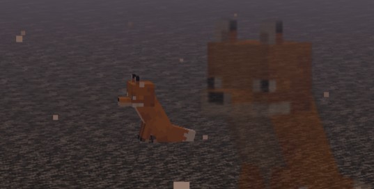 Create meme: fox minecraft building, fox in minecraft, fox from minecraft