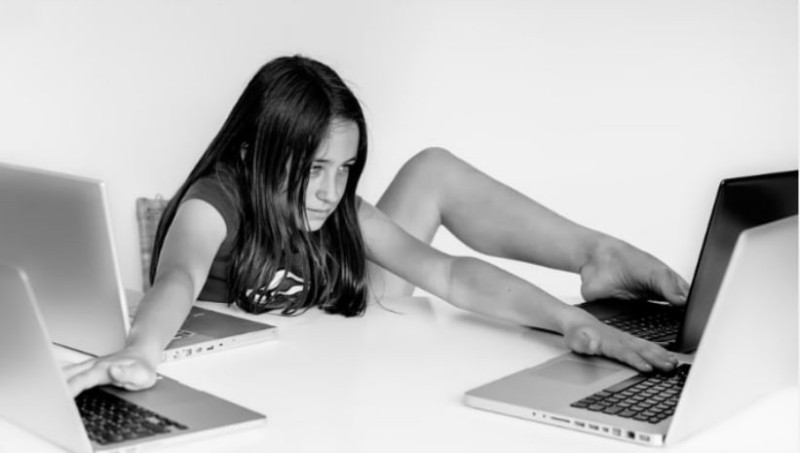 Create meme: girls , the girl at the computer, the girl at the laptop lying down