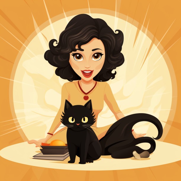 Create meme: illustration of cat, cat woman vector, girl 