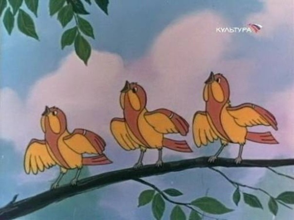 Create meme: Soviet cartoons birdie, birds , songbirds