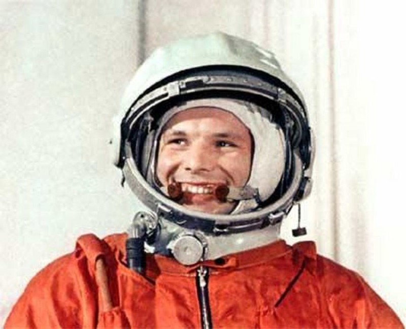 Create meme: gagarin into space, Gagarin was the first , yuri gagarin is the first cosmonaut