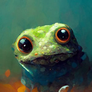 Создать мем: a frog, арт лягушка, жаба картина