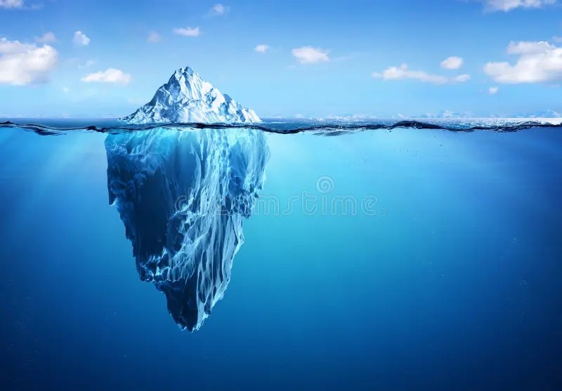 Create meme: iceberg, the tip of the iceberg, iceberg underwater part