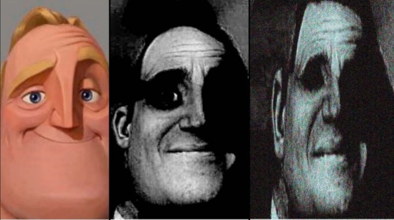 Create meme: scary faces Mr. Exceptional, mr incredible becomes uncanny, scary face
