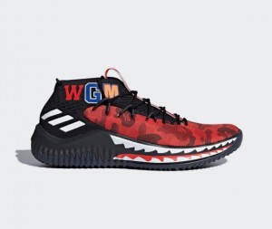 Создать мем: adidas bape, adidas x bape dame 4 red, adidas dame 4 x bape