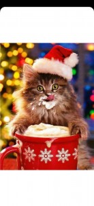 Создать мем: милые коты, новогодний, новогодние коты живопись