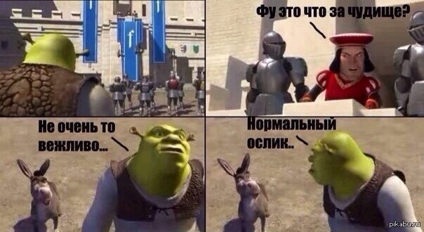 Create meme: Shrek meme , Shrek donkey , memes from Shrek with inscriptions