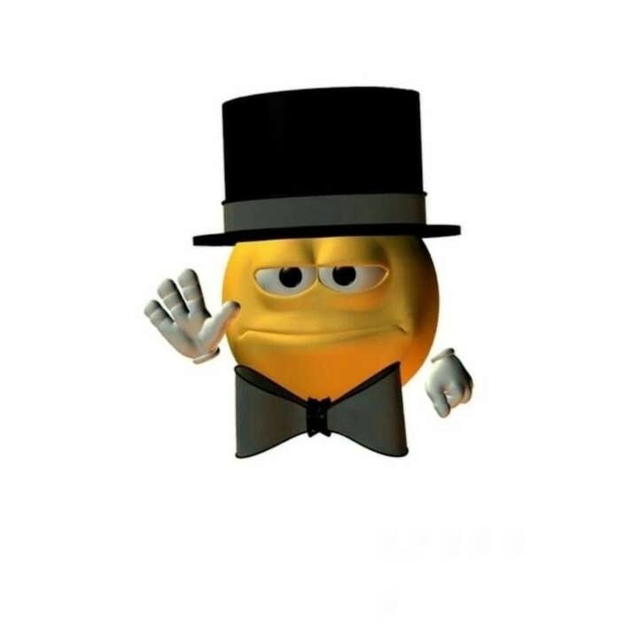 Create meme: Smiley face gentleman, smiley face in a hat, emoticons for negotiations