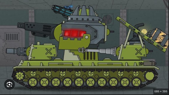 Создать мем: танк кв 44 из мультика, ратте мультики про танки, кв 44 мультик