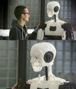 Создать мем: робот и человек, мем робот, робот смешной